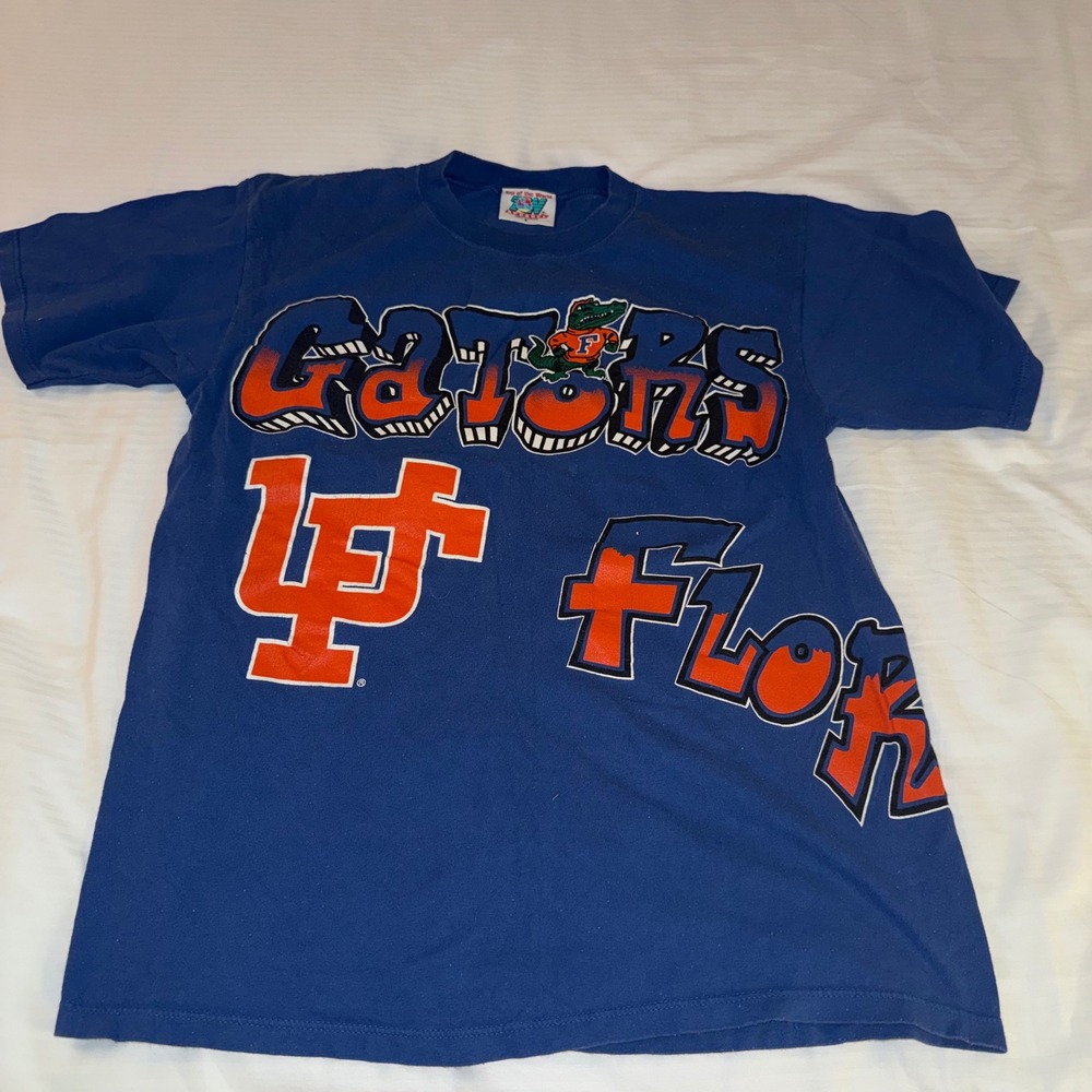 Top of the World Florida Gators Mens L Blue graffiti Vintage Graphic T-Shirt